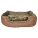 Pettimania Hundebett eckig Leder mit Fellbezug braun