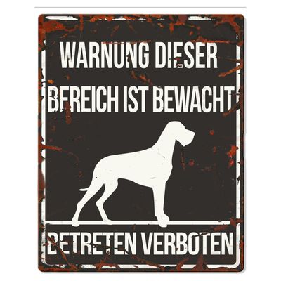 D&D Warnschild Square Dogge schwarz