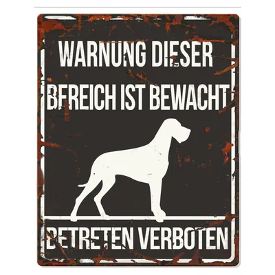 D&D Warnschild Square Dogge schwarz D&D Warnschild Square Dogge schwarz