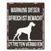 D&D Warnschild Square Dogge schwarz