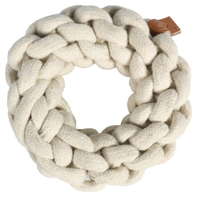 D&D Hundespielzeug Ben geflochtener Ring beige