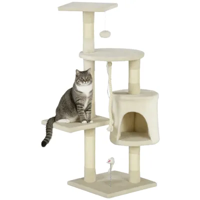 PawHut Árbol para Gato 40x40x116 cm Beige