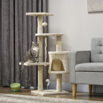 PawHut Árbol para Gato 40x40x116 cm Beige