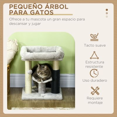 PawHut Árbol para Gato 40x40x48 cm Gris