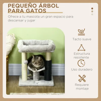 PawHut Árbol para Gato 40x40x48 cm Gris