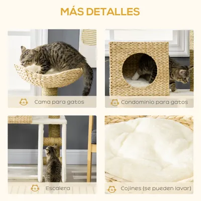 PawHut Árbol para Gato 57x37x100.5 cm Madera Natural PawHut Árbol para Gato 57x37x100.5 cm Madera Natural