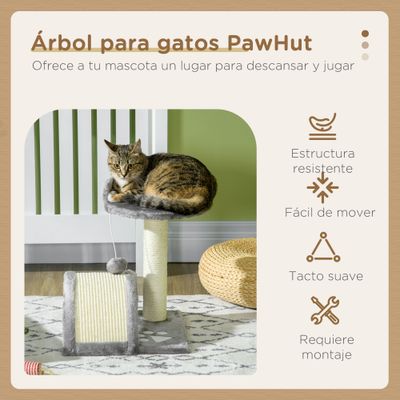 PawHut Árbol para Gato 35.5x37x46 cm Gris