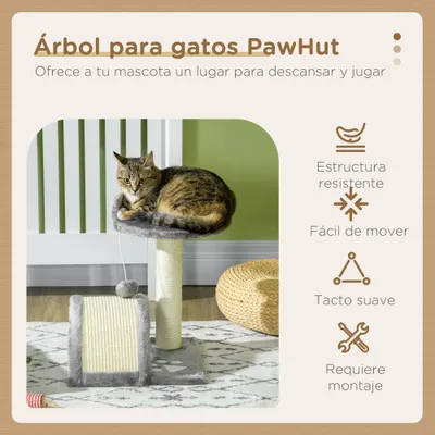 PawHut Árbol para Gato 35.5x37x46 cm Gris