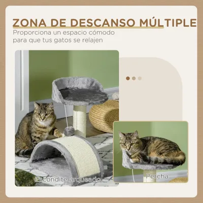 PawHut Árbol para Gato 35.5x37x46 cm Gris