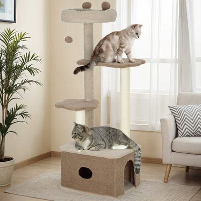 PawHut Árbol para Gato 48x40x133 cm Café