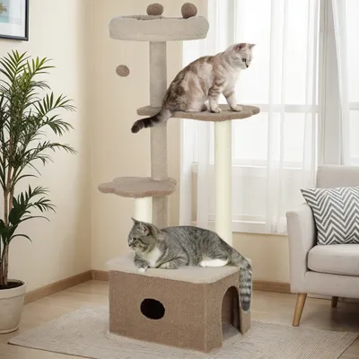 PawHut Árbol para Gato 48x40x133 cm Café