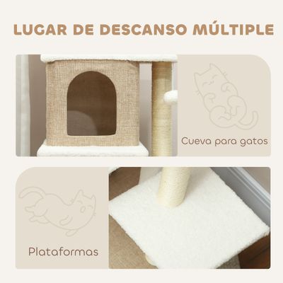 PawHut Árbol para Gato 48x40x140 cm Marrón