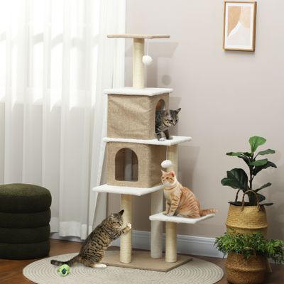 PawHut Árbol para Gato 48x40x140 cm Marrón