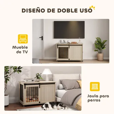 PawHut Jaula para Perro 100x56x65 cm Roble PawHut Jaula para Perro 100x56x65 cm Roble