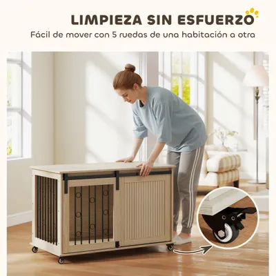 PawHut Jaula para Perro 100x56x65 cm Roble PawHut Jaula para Perro 100x56x65 cm Roble