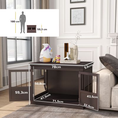 PawHut Jaula para Perro 78x53x59.3 cm Café