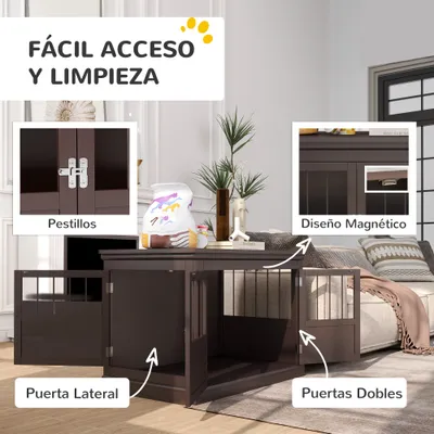 PawHut Jaula para Perro 78x53x59.3 cm Café PawHut Jaula para Perro 78x53x59.3 cm Café