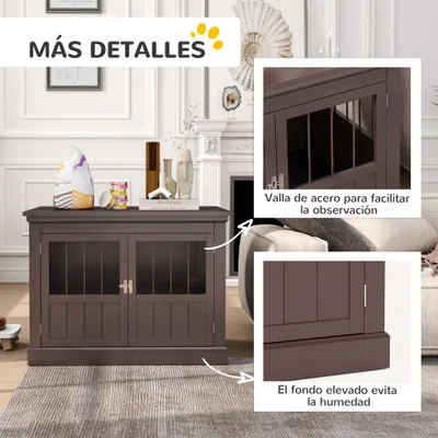 PawHut Jaula para Perro 78x53x59.3 cm Café PawHut Jaula para Perro 78x53x59.3 cm Café