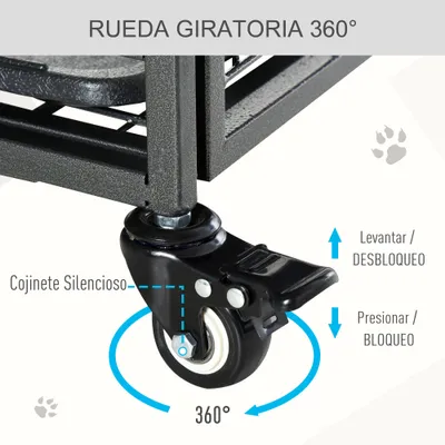 PawHut Jaula Metal Perro 125x76x81 cm Gris Oscuro PawHut Jaula Metal Perro 125x76x81 cm Gris Oscuro