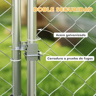PawHut Perrera Exterior 200x200x154 cm Plata PawHut Perrera Exterior 200x200x154 cm Plata
