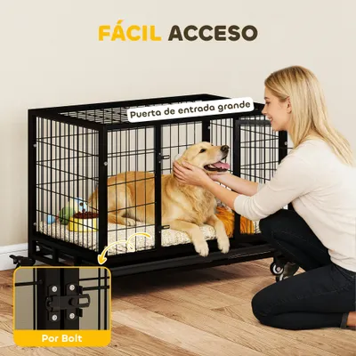 PawHut Jaula para Perro 92x62x75 cm Negro PawHut Jaula para Perro 92x62x75 cm Negro