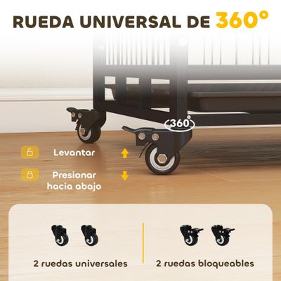 PawHut Jaula para Perro 92x62x75 cm Negro