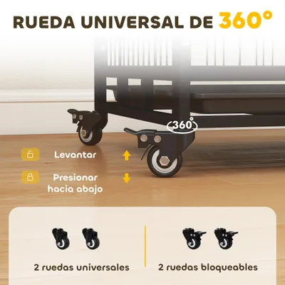 PawHut Jaula para Perro 92x62x75 cm Negro PawHut Jaula para Perro 92x62x75 cm Negro