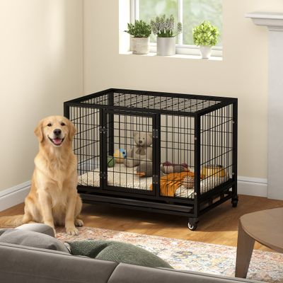 PawHut Jaula para Perro 92x62x75 cm Negro