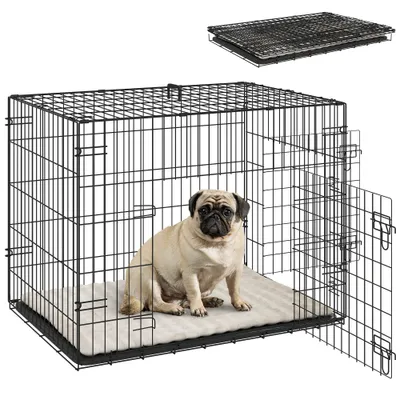 PawHut Jaula para Perro 75x48.5x53 cm Negro PawHut Jaula para Perro 75x48.5x53 cm Negro
