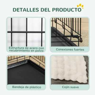 PawHut Jaula para Perro 75x48.5x53 cm Negro