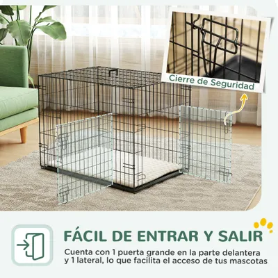 PawHut Jaula para Perro 75x48.5x53 cm Negro PawHut Jaula para Perro 75x48.5x53 cm Negro