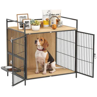 PawHut Jaula para Perro 80x56x76.5 cm Roble PawHut Jaula para Perro 80x56x76.5 cm Roble
