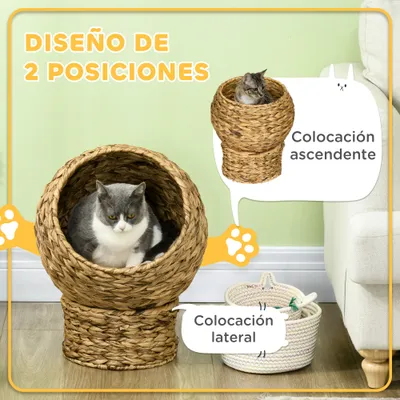 PawHut Cama para Gato 42x33x52cm Marrón