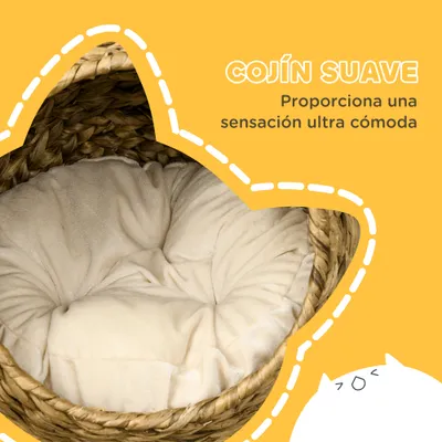 PawHut Cama para Gato 42x33x52cm Marrón PawHut Cama para Gato 42x33x52cm Marrón