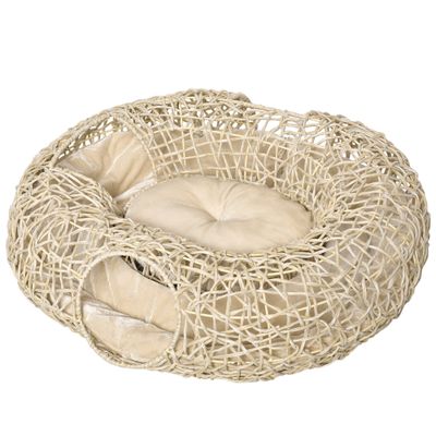 PawHut Cueva para Gato 78x69x22 cm Madera Natural