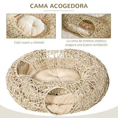 PawHut Cueva para Gato 78x69x22 cm Madera Natural PawHut Cueva para Gato 78x69x22 cm Madera Natural