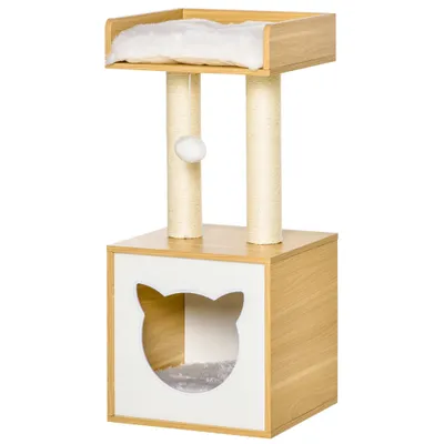 PawHut Árbol para Gato 35x35x81 cm Roble