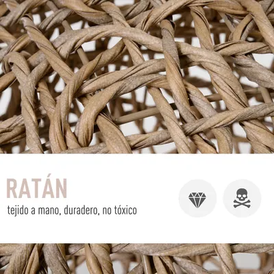 PawHut Casa Gato Ratán 52x58 cm Madera natural