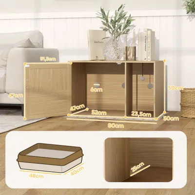 PawHut Mueble Arenero 80x50x50 cm Roble