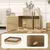 PawHut Mueble Arenero 80x50x50 cm Roble