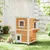 PawHut Caseta para Gato 51x51x81.3 cm Madera Natural