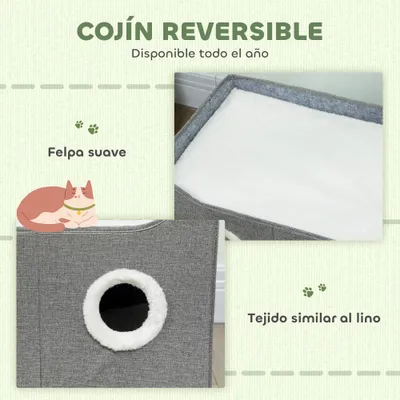 PawHut Casa para Gato 60x40X34 cm Gris PawHut Casa para Gato 60x40X34 cm Gris