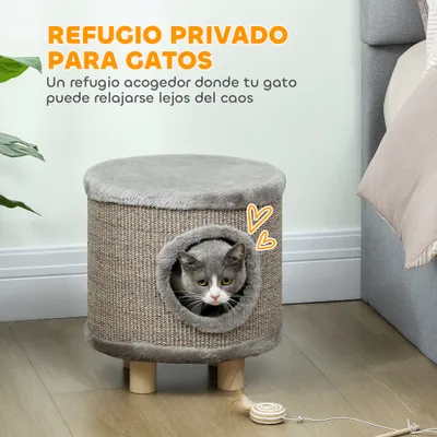 PawHut Casa para Gato 36x36x38 cm Gris