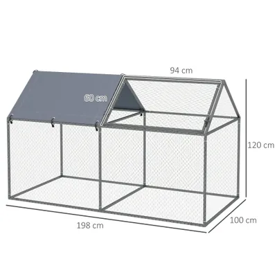 PawHut Parque para Mascota 198x100x120 cm Plata