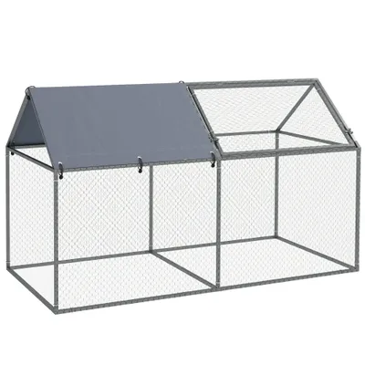 PawHut Parque para Mascota 198x100x120 cm Plata