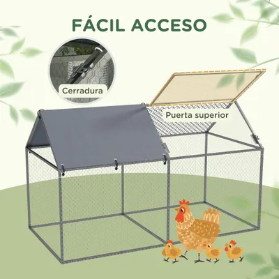 PawHut Parque para Mascota 198x100x120 cm Plata