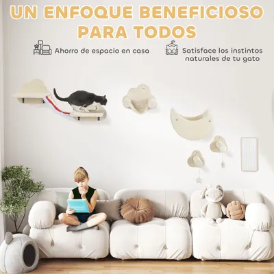 PawHut Estantes para Gato 105x34x28 cm Beige PawHut Estantes para Gato 105x34x28 cm Beige