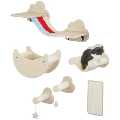 PawHut Estantes para Gato 105x34x28 cm Beige PawHut Estantes para Gato 105x34x28 cm Beige