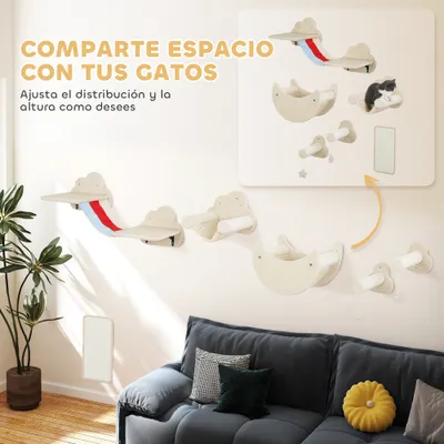 PawHut Estantes para Gato 105x34x28 cm Beige PawHut Estantes para Gato 105x34x28 cm Beige