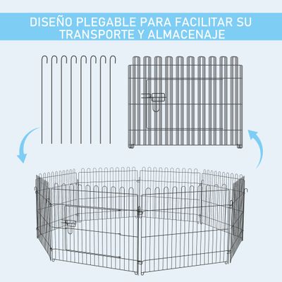 PawHut Parque de Perro Ø180x61 cm Negro